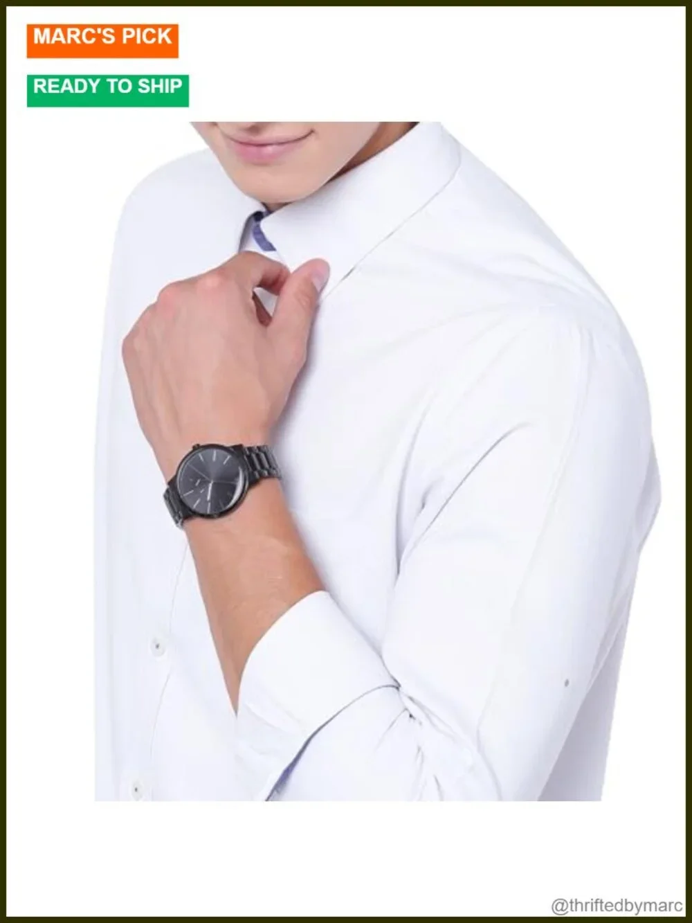 Men's Quartz Watch with Stainless Steel Bracelet, Three-Hand Movement